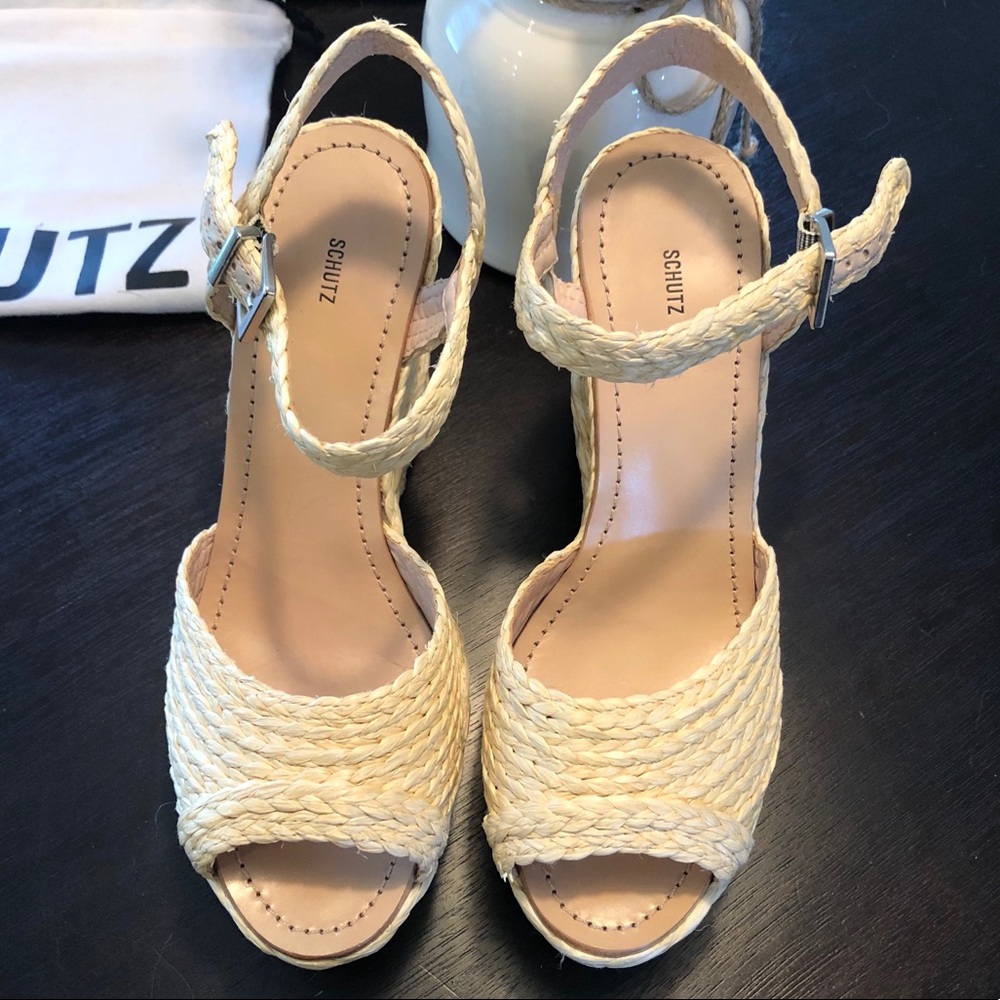 Espadrille Wedge Sandals NIB Schutz - Picture 5 of 12